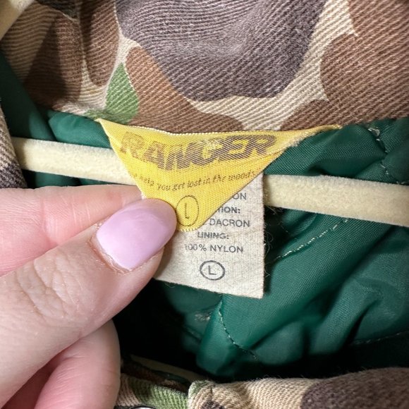 Vintage 1990s Ranger Camo Hunting Insulated Coveralls Men's Size Large - Picture 4 of 11
